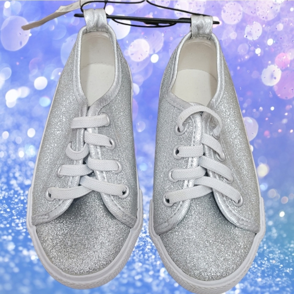 H&M Girl's Silver Sparkle No-Tie Sneakers